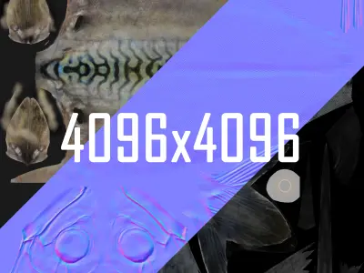 Mackerel fish in ocean Low-poly 3D model