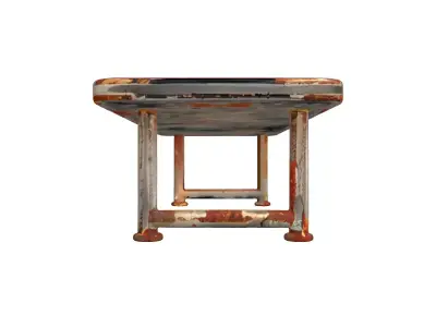 Rusty Distressed Metal Bench Low-poly 3D model