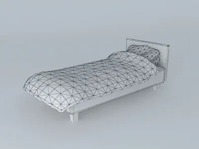 Single simple bed Free 3D model