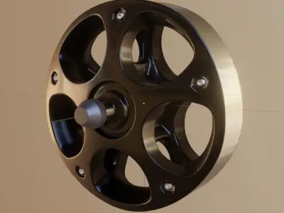 E-Scooter Rim with Procedural PBR Material Setup 3D model