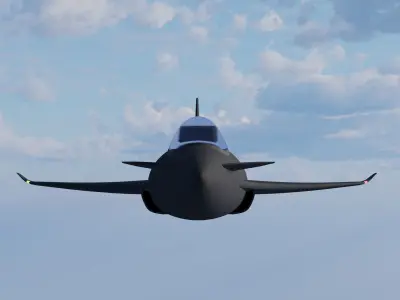 Small Concept Fighter Jet Low-poly 3D model