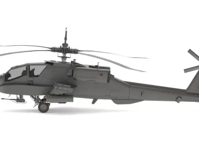 Boeing AH-64D Apache Longbow Helicopter with Cockpit 3D model