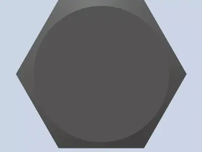 Bolt Partial Thread Hexagonal Head M14x80mm 3D model