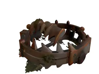 Rusty Medieval Bear Trap Game Asset Low-poly 3D model