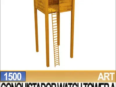 3D Models Conquistador Watch Tower A 1500 3D model