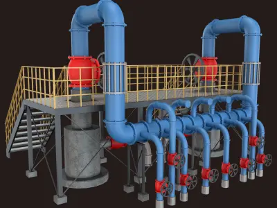 4 Piping System Set 1 3D model