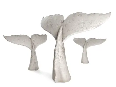 Whale tail sculpture Low-poly 3D model