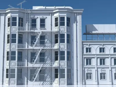 Commercial Building Facade 05 3D model