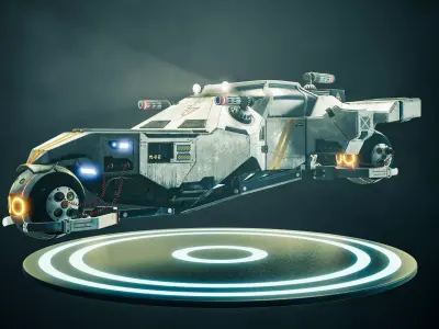 Sci-fi ship 3D model