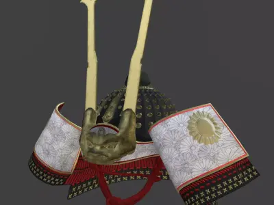Japanise Armor Helmet 3Dmodel 3D model