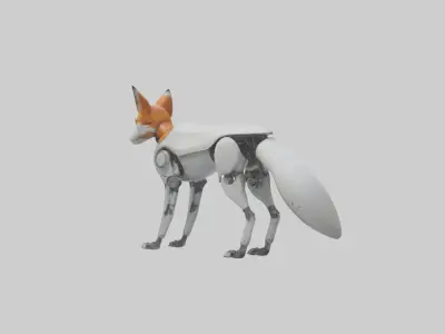 Robot version of a fox model Low-poly 3D model