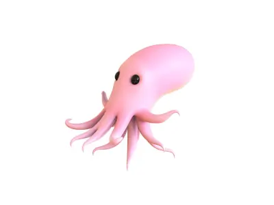 Cartoon Octopus v003 3D model
