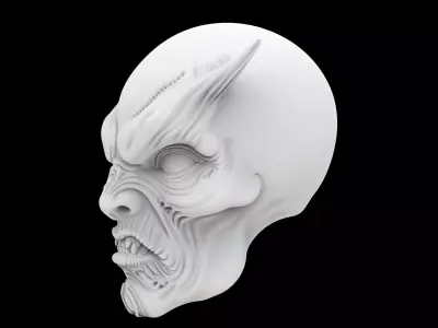 Alien Mutant Face 3D Print Model 3D print model purchase