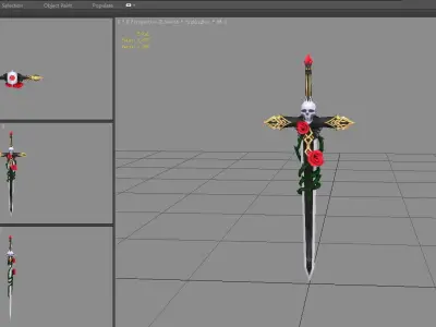 Vampire Count Sabre Low-poly 3D model