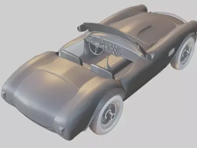 Classic Roadster Sports Car Low-poly 3D model