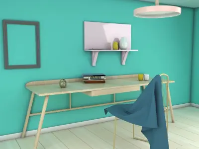 Modern Desk 3D Model 3D model