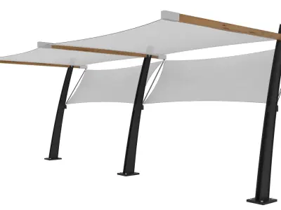 Outdoor White Awnings 3D model