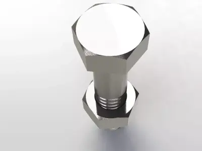 Bolt and nut 3D model