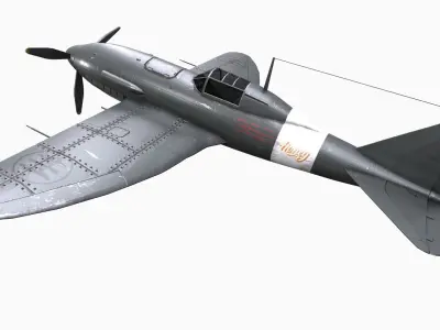 Plane Reggiane Re 2005  Low-poly 3D model