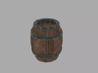 Barrel Medieval PBR Game Ready Stylized Low-poly 3D model