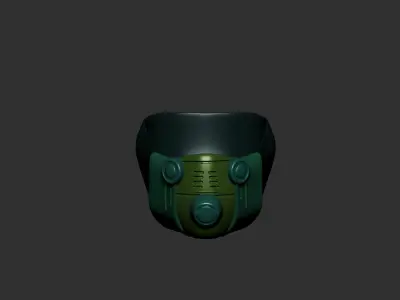 gas mask helmet high poly sculpt 3d printable  3D model 2