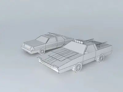 pick up muscle car Free 3D model
