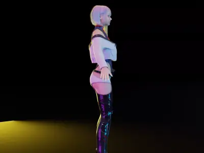 Lucy  Fan Made Female Character Cyberpunk Edgerunners Blender Low-poly 3D model