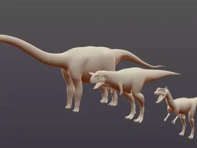 Dinosaur base mesh Mega Pack Free low-poly 3D model