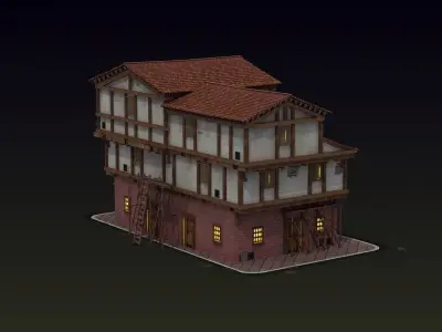 Small Ancient Apartment Low-poly 3D model