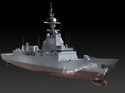 DDGH39 HMAS Hobart Low-poly 3D model