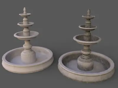 PBR Modern Memorial Fountain A Low-poly 3D model