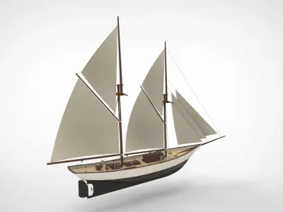 Historical sailing pinishi 3D model