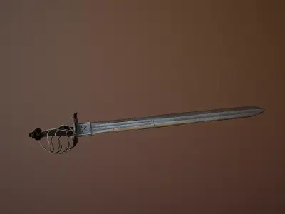 Broadsword or Haudegen Low-poly 3D model