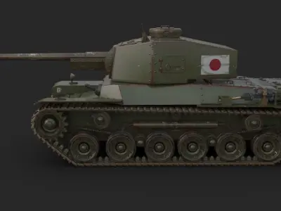 Tank Type 3 Chi-Nu Japan Mental Ray 3D model