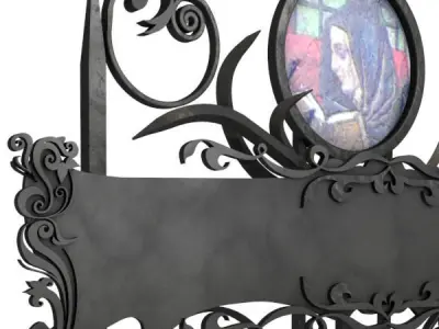 wrought iron signboard 3D model