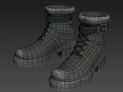 Army Boots Low-poly 3D model