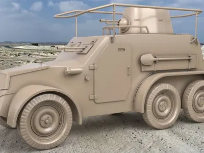 OA vz 30 Armoured Car German Clay  Vray 3D model