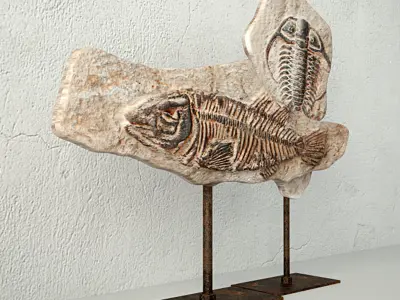 Fossils on Stand 3D model