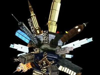 FANTASY EARTH MODEL WITH SKYSCAPERS 3D model