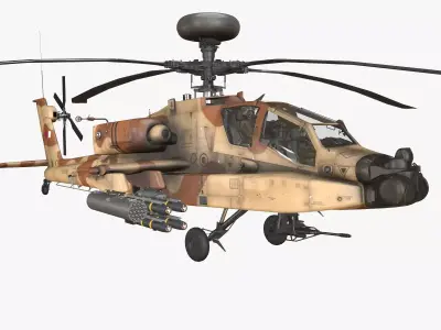 Apache AH-64E Qatar Emiri Air Force Basic Animation Low-poly 3D model