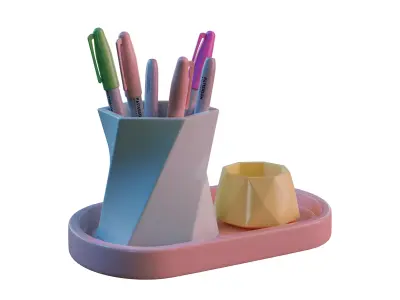 Pen Organiser 01 Free low-poly 3D model