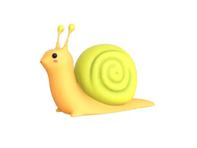 Cartoon Snail v002 - 3D Model Low Poly  Low-poly 3D model