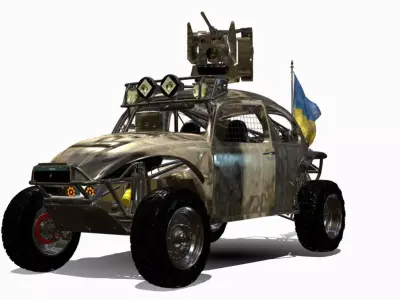 buggy 4x4 ucrania Low-poly 3D model