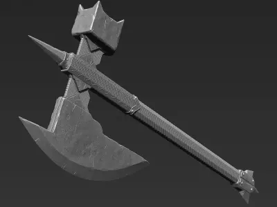 Zbrush Battle Axe 02 3D model