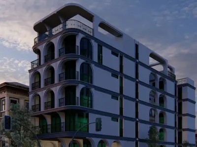 Classic stone facade-Building Classic Facade Element  3D model