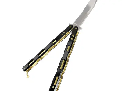 BUTTERFLY KNIFE Low-poly 3D model