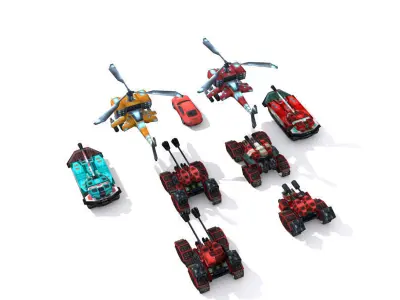 Future weapons collection Low-poly 3D model