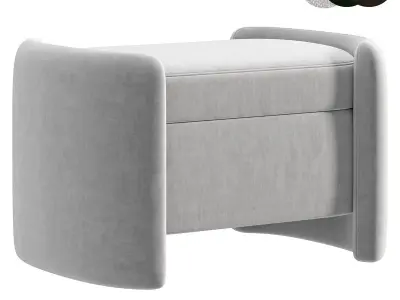 Storage Ottoman By Crateand Barrel 3D model