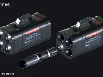 Scifi Missile Launcher MSL 889 Low-poly 3D model