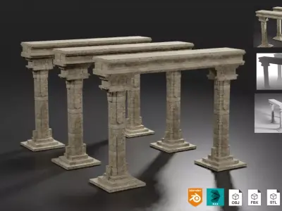 Ancient ruin - Low Poly - PBR Low-poly 3D model